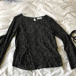 Velvet by Graham and Spencer black dot print top